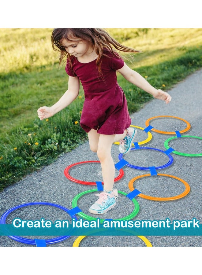 Twist and Turn Hoops Hopscotch Ring Game with Hoop Connectors Outdoor Indoor Obstacle Course for Kids Playground Balance Agility Training  - Image 5