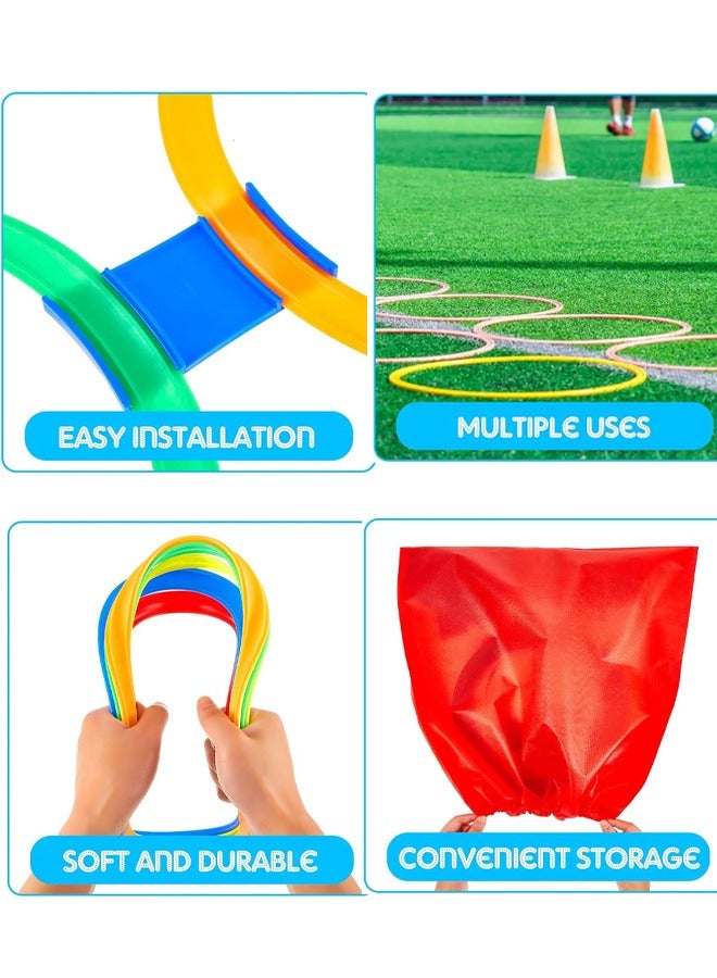 Twist and Turn Hoops Hopscotch Ring Game with Hoop Connectors Outdoor Indoor Obstacle Course for Kids Playground Balance Agility Training  - Image 4