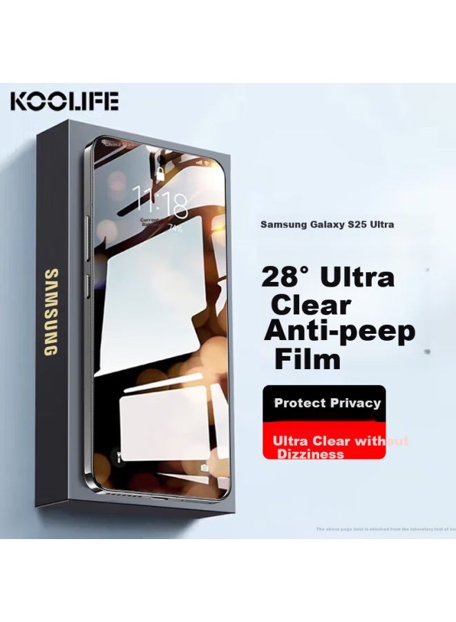 Koolife Privacy Screen Protector For Samsung S25 Ultra, Anti-peeping Tempered Glass Film, Samsung S25 Ultra Privacy Protection Film, Full Screen Glass Coverage, Shatterproof, Fingerprint Resistant - Image 1