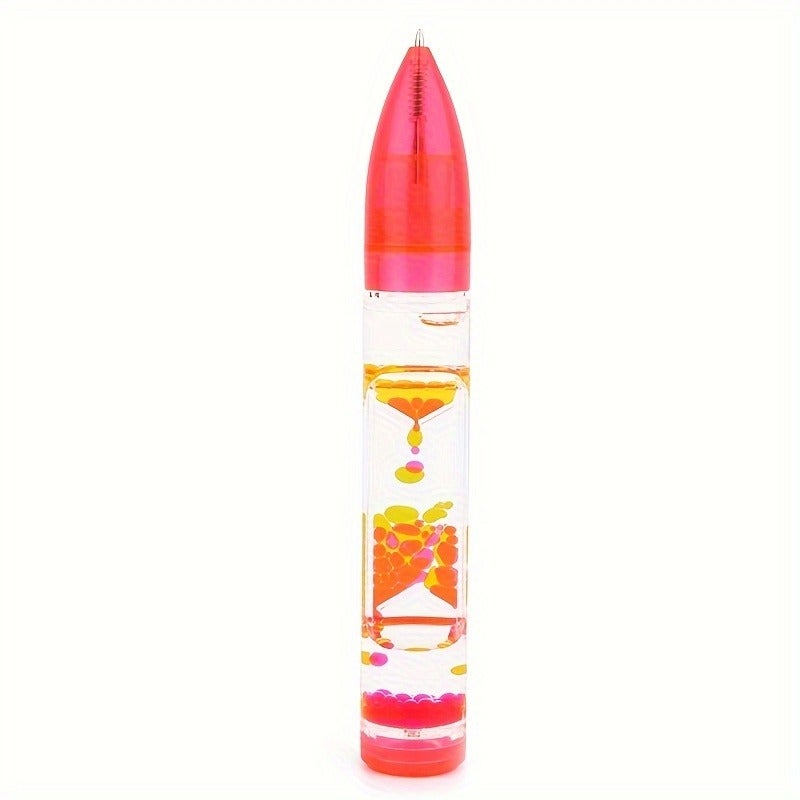 Creative Colorful Oil Drop Pen – Stress Relief Liquid Hourglass Desk Toy for Students - Image 1
