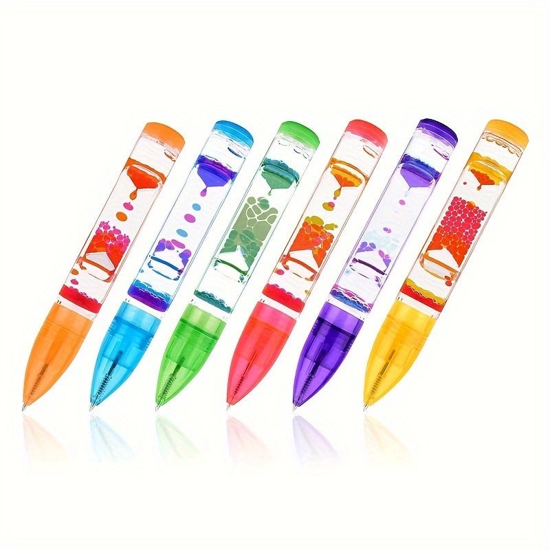Creative Colorful Oil Drop Pen – Stress Relief Liquid Hourglass Desk Toy for Students - Image 3