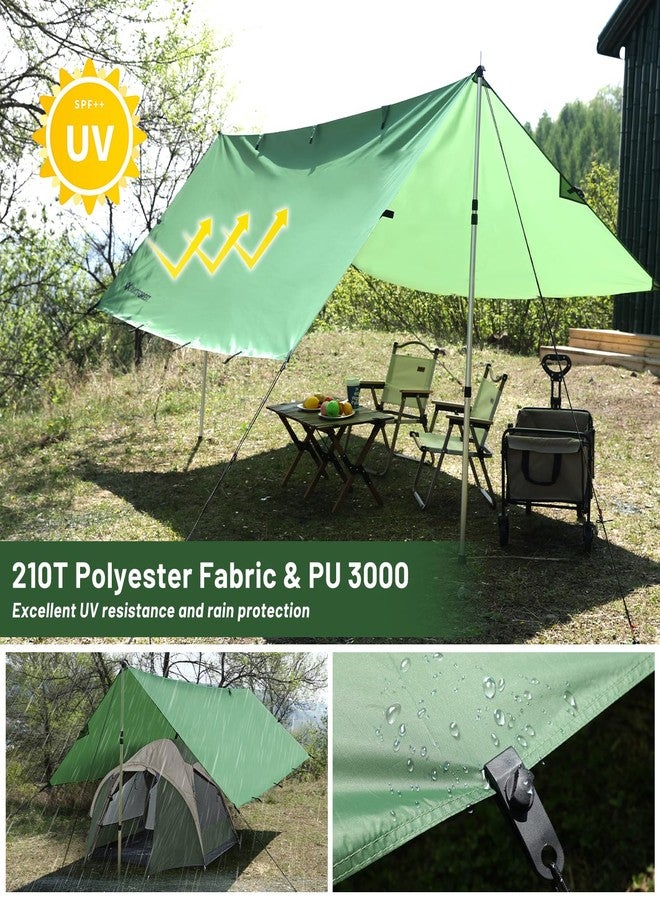AVOFOREST 10x10 ft Camping Tarp - Waterproof Hammock Rain Fly with 19 Tie-Down Points & 4 Pcs Tarp Clips,3000mm PU Ultralight Backpacking Shelter, Heavy Duty Tent Tarp for SUV, Hiking & Survival - Image 4