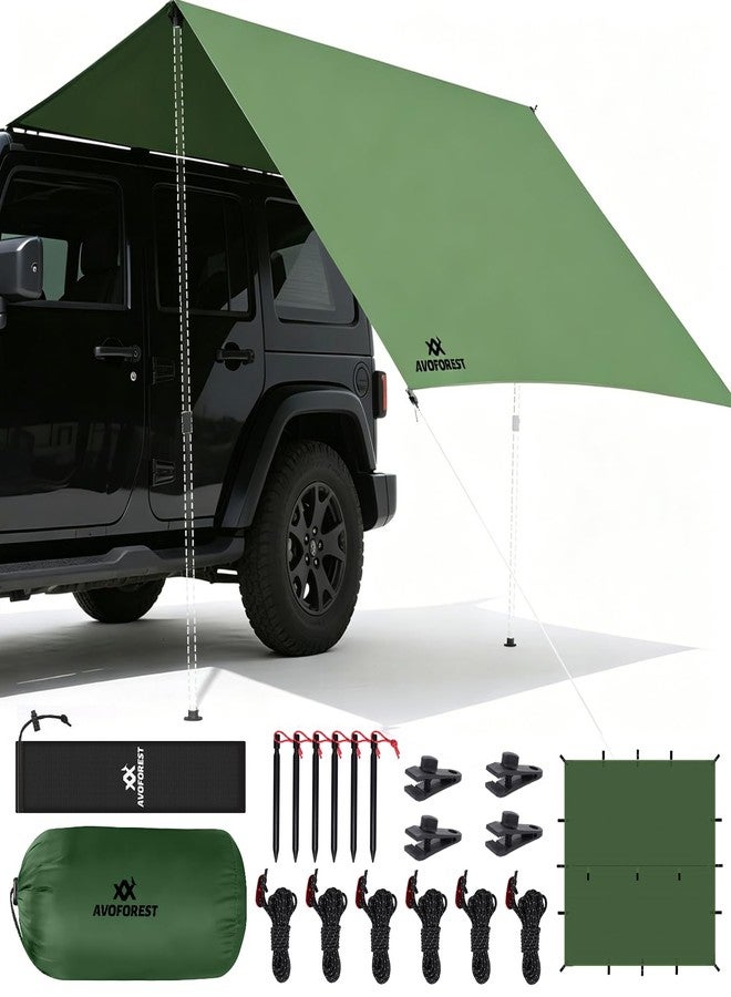 AVOFOREST 10x10 ft Camping Tarp - Waterproof Hammock Rain Fly with 19 Tie-Down Points & 4 Pcs Tarp Clips,3000mm PU Ultralight Backpacking Shelter, Heavy Duty Tent Tarp for SUV, Hiking & Survival - Image 1