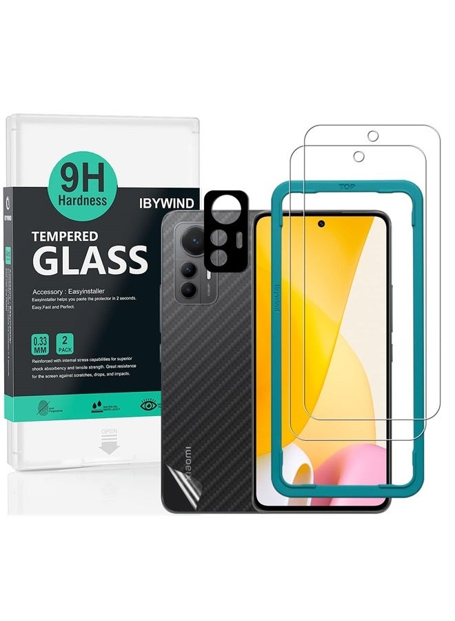 Ibywind Screen Protector for Xiaomi 12 Lite 5G 6.55",with Metal Camera Lens Protector,no bubble,easy to install - Image 1
