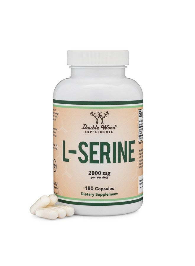 Double Wood Supplements كبسولات إل سيرين (تم اختبارها من طرف ثالث) 2000 ملغ حصص مستخدمة في دراسة سريرية 180 عدد 500 ملغ لكل كبسولة (حمض أميني إل سيرين لإنتاج السيروتونين ودعم الدماغ) من دابل وود - Image 2