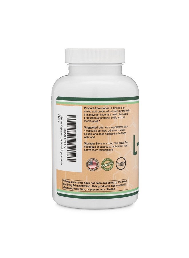 Double Wood Supplements كبسولات إل سيرين (تم اختبارها من طرف ثالث) 2000 ملغ حصص مستخدمة في دراسة سريرية 180 عدد 500 ملغ لكل كبسولة (حمض أميني إل سيرين لإنتاج السيروتونين ودعم الدماغ) من دابل وود - Image 4