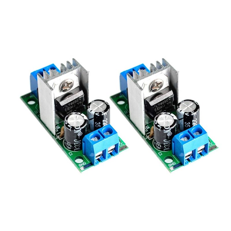 DEVMO 2PCS 6-15V AC or DC to 5V DC L7805 LM7805 Voltage Rectifier Regulator Power Supply Module