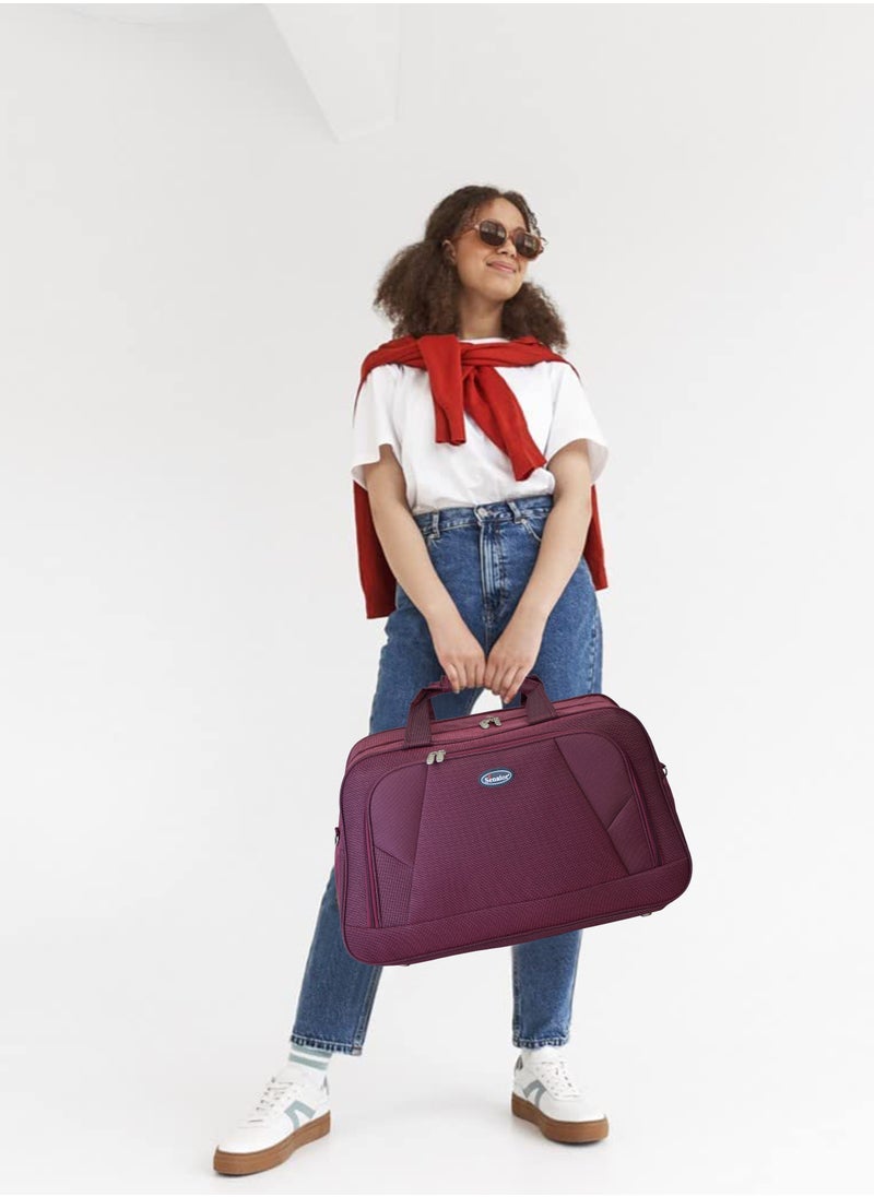 SENATOR Travel Duffle Bag for Unisex Lightweight Nylon Bag Multi Pocket Water & Scratch Resistant Adjustable Shoulder Strap Weekend Bag Convenient Carry On Luggage for Camping Training 48L Maroon EA220  - Image 2