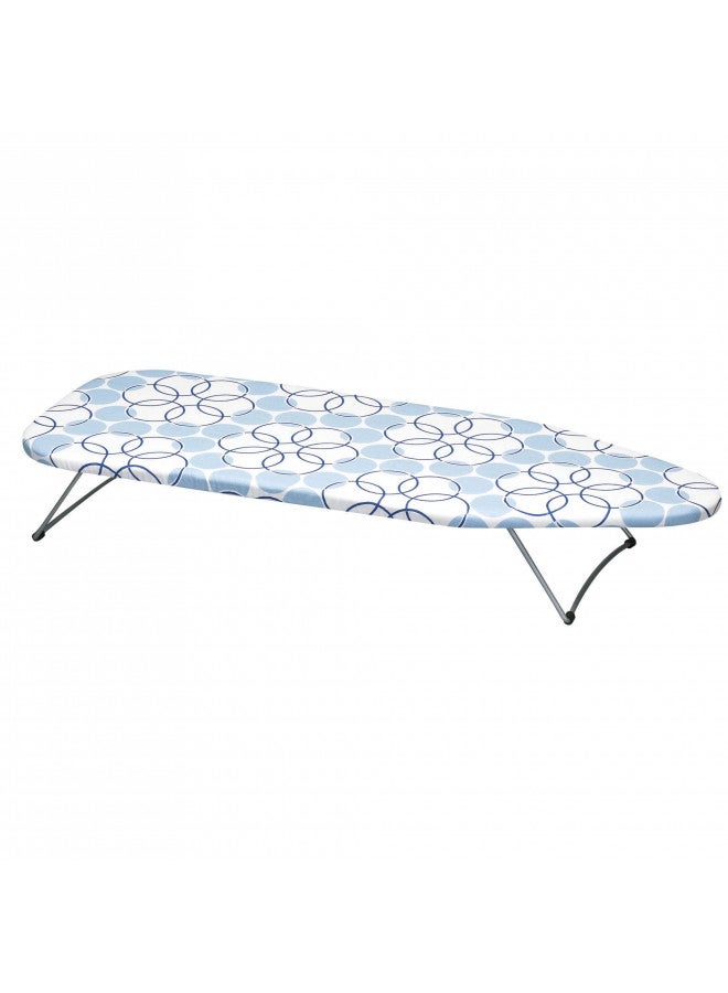 Household Essentials Household Essentials 122101 Small Tabletop Ironing Board with Folding Legs - Magic Rings Cover and Pad,Blue Rings  - Image 2