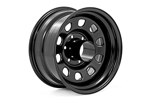Rough Country Black Steel 16x8 | 6x5.5 | -12mm-RC51-6883 Wheel with Painted and Center Cap is Not Included (16 x 8. inches /6 x 5 inches, -12 mm Offset) - Image 1