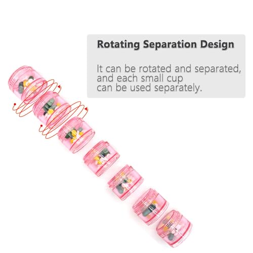 HaiSea Weekly Travel Pill Planner-Monthly Pill Organizer, Daily Month Pill Box-Separate AM/PM Compartments Colors Vary (Pink) - Image 4
