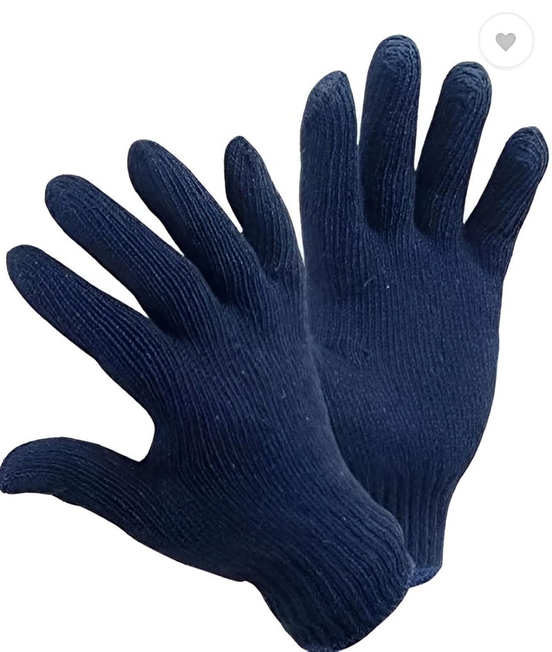 BLACK ROCK Cotton Cotton Knitted Unisex Hand Gloves Blue100 Cotton Knitted Gloves Pack Of 10 Pair - Image 4