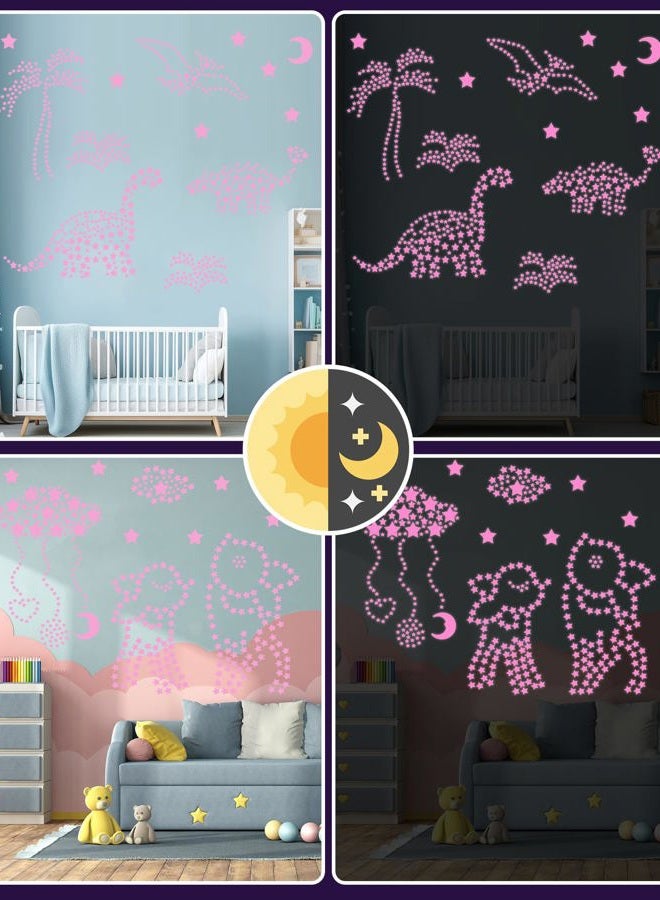 Greingways Glow in The Dark Stars Stickers Pinked, Stocking Stuffers for Kids, 201 Pcs Glow Stars for Ceiling Bedroom Kids Room Decor, Christmas Gift Stocking Stuffers for Boys Girls Toddlers - Image 3