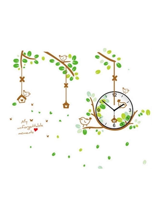 NIBEMINENT Tree Shade Pattern DIY Removable Wall Sticker Clock Multicolour - Image 1