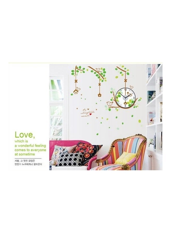 NIBEMINENT Tree Shade Pattern DIY Removable Wall Sticker Clock Multicolour - Image 3
