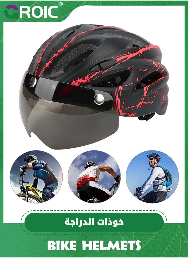 GROIC Bike Helmet with Detachable Magnetic Goggles Removable Sun Visor, Mountain & Road Bicycle Helmets for Adult Cycling Helmets, Sports Lightweight Bicycle Helmet Road Recreational Cycling Helmet  - Image 4