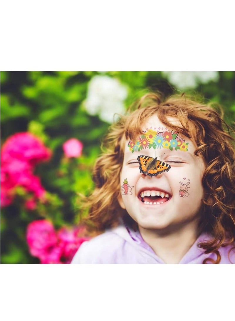 Animal Temporary Face Paint Tattoos, Water Transfer erfly Panda Deer Giraffe Fairy Floral Festival Body, 10 Sheets Waterproof Party Supplies Favors Makeup Skin Decor for Girl Boy - Image 2