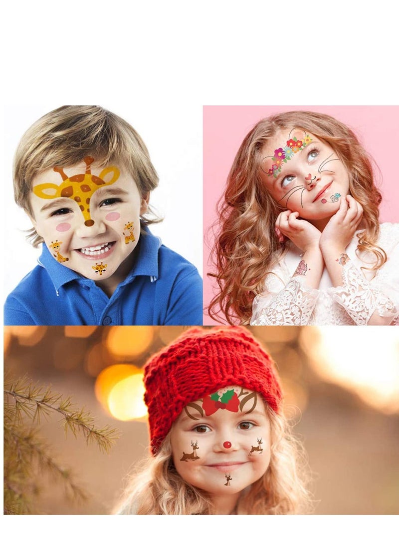 Animal Temporary Face Paint Tattoos, Water Transfer erfly Panda Deer Giraffe Fairy Floral Festival Body, 10 Sheets Waterproof Party Supplies Favors Makeup Skin Decor for Girl Boy - Image 4