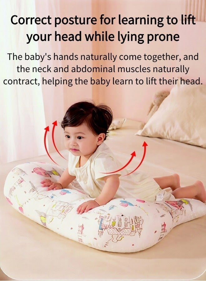 Vixplorn Baby head-lifting/lying pillow, nursing pillow, multi-functional plus-size nursing pillow, infant bedding, removable cotton pillowcase, comfortable and lightweight, providing more support for mothers and babies. - Image 4
