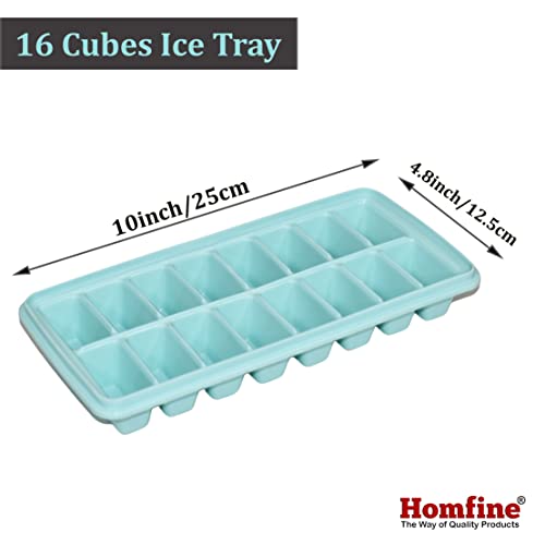 Homfine Set of 2Pcs Ice Tray 16 Cubes Moulds Each with Super Flexi Body Food Grade Material Easy to Squeeze for Daily Needs (2Pcs, Colour May Vary) Combo Set o - Image 3