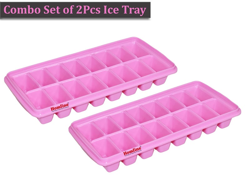 Homfine Set of 2Pcs Ice Tray 16 Cubes Moulds Each with Super Flexi Body Food Grade Material Easy to Squeeze for Daily Needs (2Pcs, Colour May Vary) Combo Set o - Image 4