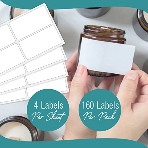 EXTRIC White Food Labels - 160 Removable Labels, 1.5 x 3-Inch - Image 4