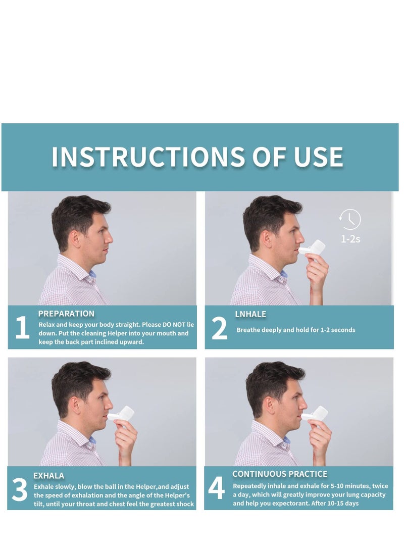 NIBEMINENT Natural Lung Expansion, Mucus Removal Device, Handheld Breathing Trainers- OPEP Therapy, Helps Open Airways, Remove Effectively. Stronger Healthier Lungs and Airway - Image 2