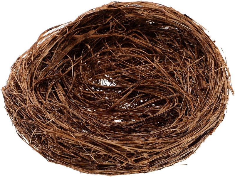 Natural Rattan Knitted Sleeping Bed For Parrot Cockatiel Birds 10x10x3cm - Image 1