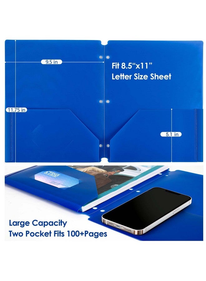 KTRIO Folders With Pockets 3 Hole Punched 6 Pack Plastic Pocket Folders For 3 Ring Binder 3 Hole Pocket Folders Letter Size Plastic Folders Colored Poly Folders For School Students Teachers  - Image 3