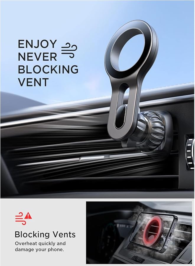 Linjie Car Phone Holder, 360°Rotating Car Magnetic Phone Holder, Compatible With All Smartphones Such As Iphone 15/14/13/12/Samsung S23/Xiaomi/Oneplus (Black) - Image 4