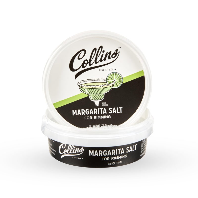 Collins White Margarita Salt Rimmer for Cocktails Glass Rimming Salt for Margarita Bloody Mary Manhattan Drinks 6oz