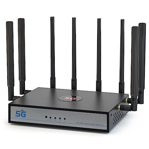 UOTEK موجه بطاقة SIM 5G من UOTEK، مودم WiFi 6 مزدوج النطاق NSA SA مع فتحة بطاقة SIM لمكتب المنزل الذكي، موجه لاسلكي عالي السرعة داخلي - Image 1