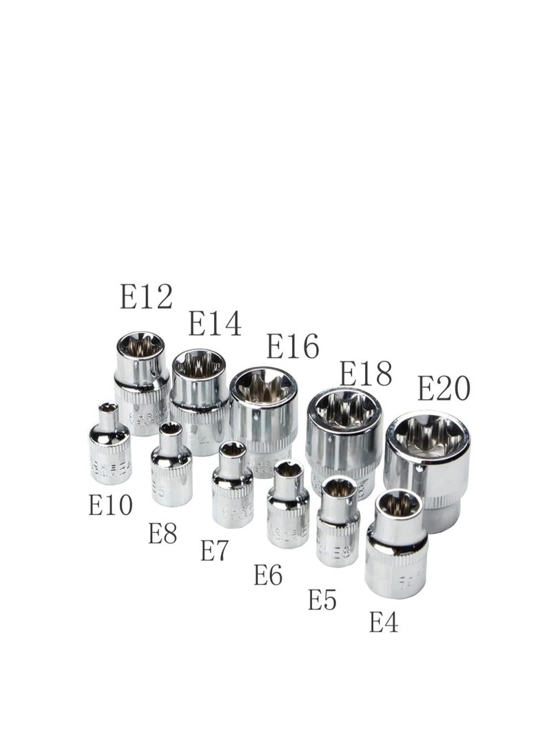 Barakah Tamper Proof Torx Bit Socket Set, Torx Driver Bits Tool, 29 Pcs Torx Star Bit Socket Set, Metric Hex Bit Sockets Set, 1/4'' 3/8'' 1/2'' Drive for Hand Use with Storage Case - Image 2