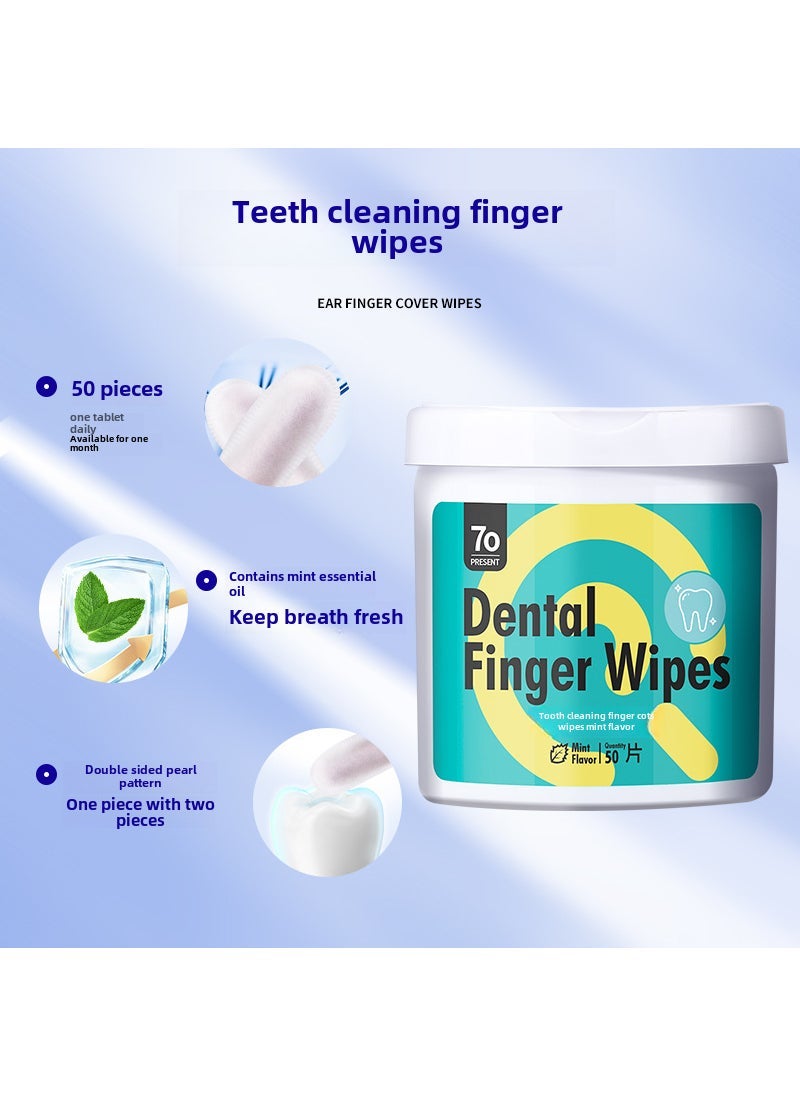 Pet Dental Wipes Tooth Cleaning Finger Cot Pet teeth finger wipes (50 pieces)