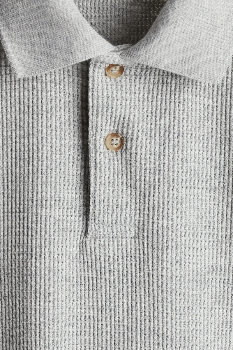 H&M Waffled jersey polo shirt