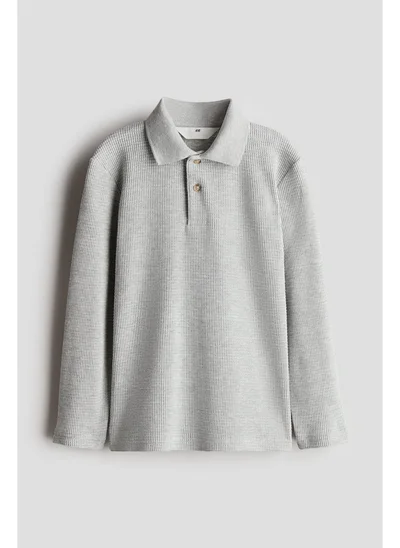 H&M Waffled jersey polo shirt