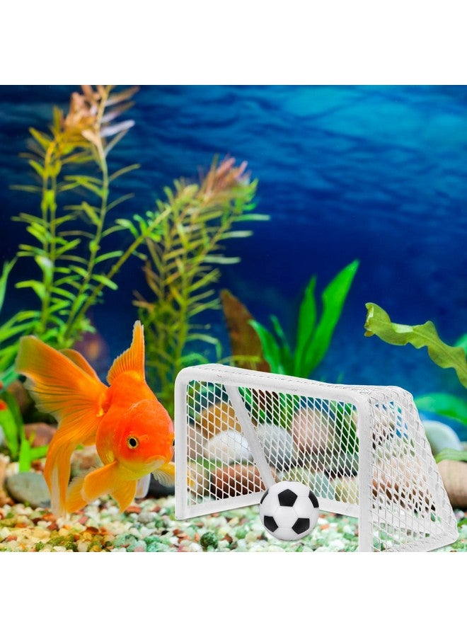 POPETPOP POPETPOP Fish Tank Decorations Mini Soccer Goal Indoor Mini Net Football Frame Toy Aquarium Football Frame Soccer Net Youth Soccer Goal for Doolhouse Aquarium Decor Miniature Soccer Goal - Image 2