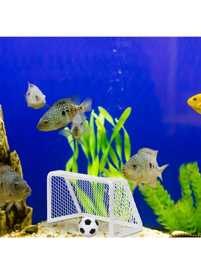 POPETPOP POPETPOP Fish Tank Decorations Mini Soccer Goal Indoor Mini Net Football Frame Toy Aquarium Football Frame Soccer Net Youth Soccer Goal for Doolhouse Aquarium Decor Miniature Soccer Goal - Image 3
