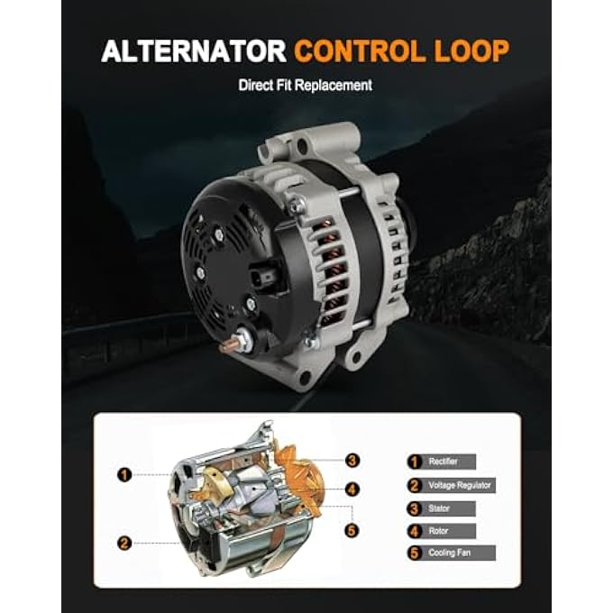 ASAPE 11792 High Output Replacement New Alternator Fit for 2014-2020 for Ram ProMaster 1500 3.6L 2014-2020 for Ram ProMaster 2500 3.6L 2014-2020 for Ram ProMaster 3500 3.6L - Image 3