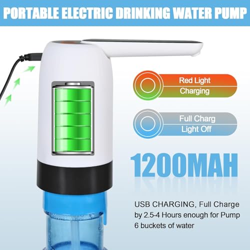 UrbanBite Water Dispenser Pump for 20 Litre Bottle Automatic Wireless Water Can Dispenser with High Efficiency & Low Noise One Touch Control for Home & Office - Black - Image 2