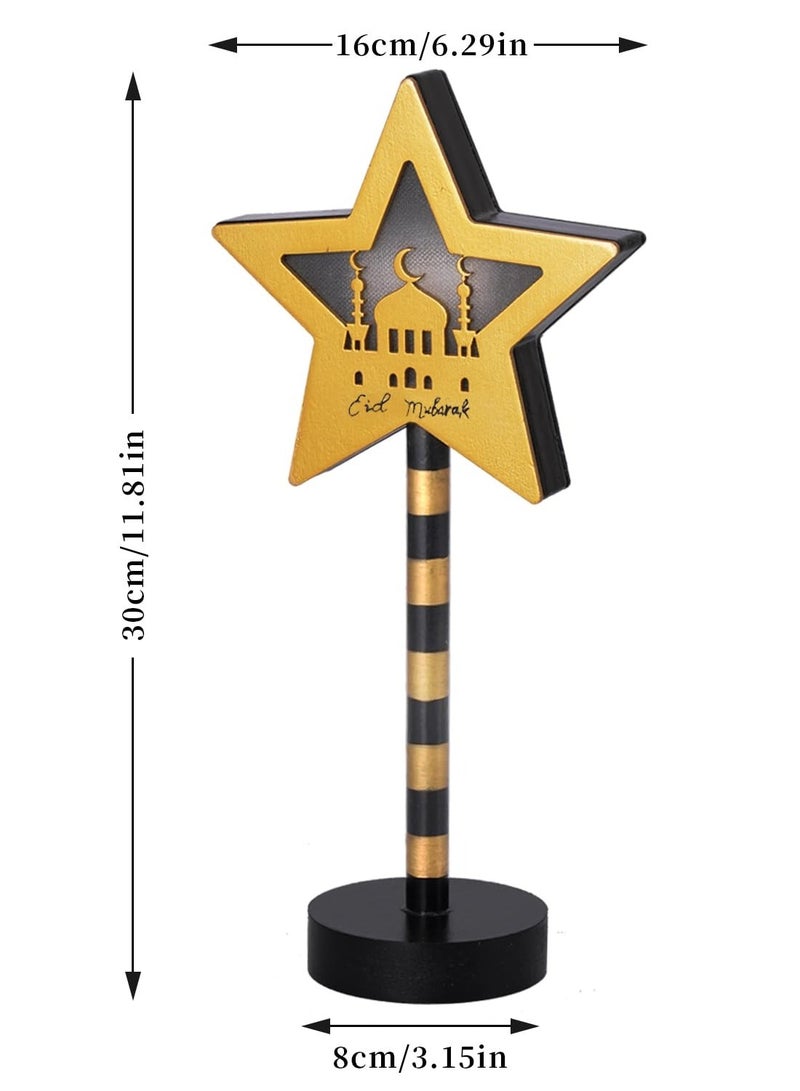 يواوليتي أضواء رمضان ، زينة رمضان ، أضواء نجمة رمضان ، زينة منضدية رمضان ، أضواء حصة علامات أضواء للديكور المنزل - Image 4