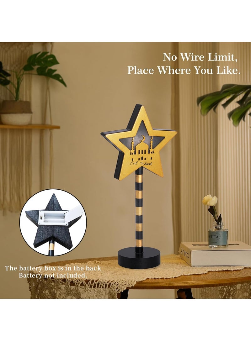 يواوليتي أضواء رمضان ، زينة رمضان ، أضواء نجمة رمضان ، زينة منضدية رمضان ، أضواء حصة علامات أضواء للديكور المنزل - Image 2