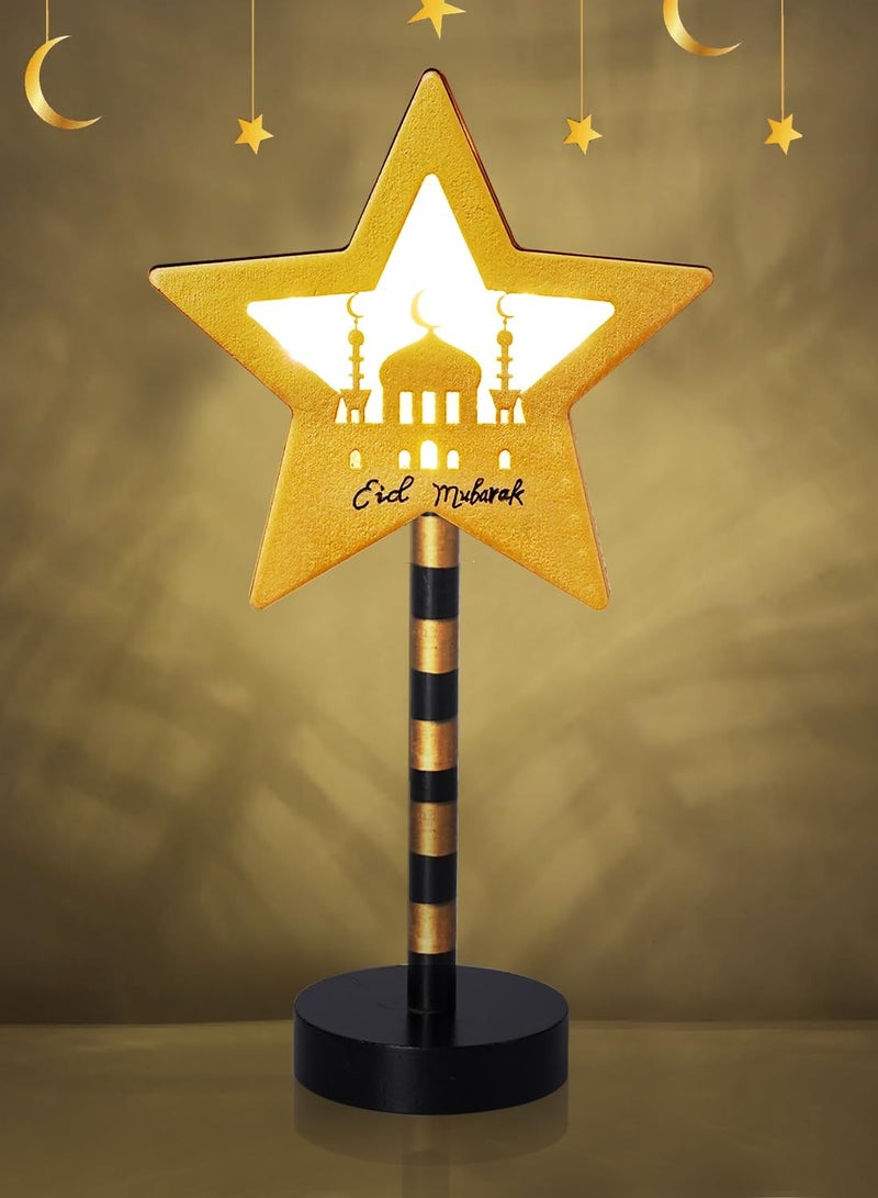 يواوليتي أضواء رمضان ، زينة رمضان ، أضواء نجمة رمضان ، زينة منضدية رمضان ، أضواء حصة علامات أضواء للديكور المنزل - Image 1