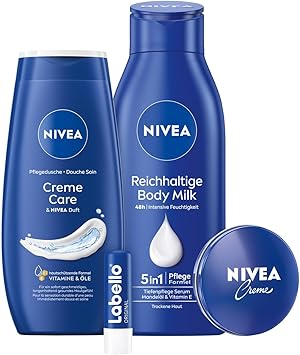Nivea مجموعة هدايا نيفيا كلاسيك لوف مجموعة العناية بمنتجات الترطيب صندوق هدايا مع مغذي الاستحمام لابيلو حليب الجسم وكريم نيفيا - Image 4