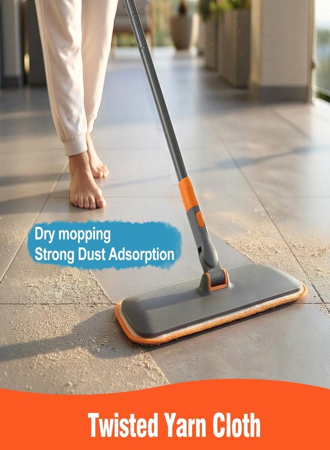 CLEANHOME 2-in-1 Wet Dry Flat Microfiber Mop for Hardwood Floors-Reusable Washable Pads, Telescoping Long Handle Floor Cleaner for Tile Laminate, Pet Hair Removal, Car Detailing & Window Cleaning - Image 5