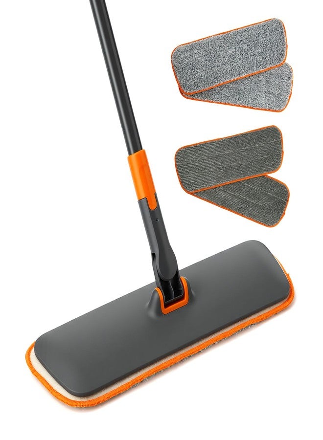 CLEANHOME 2-in-1 Wet Dry Flat Microfiber Mop for Hardwood Floors-Reusable Washable Pads, Telescoping Long Handle Floor Cleaner for Tile Laminate, Pet Hair Removal, Car Detailing & Window Cleaning - Image 1