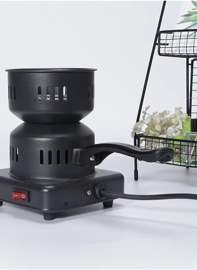 Electric Charcoal Burner with Safety Handle and Ventilation Slots – Portable, Efficient Charcoal Heater for Home, Outdoor BBQ, Hookah, and Camping – Quick Heat-Up, Durable Design with Heat-Resistant Handle for Safe Use and Easy Carrying
