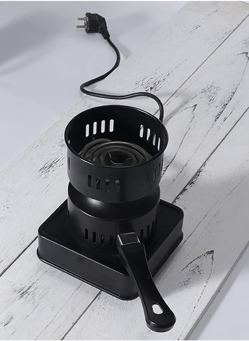 Electric Charcoal Burner with Safety Handle and Ventilation Slots – Portable, Efficient Charcoal Heater for Home, Outdoor BBQ, Hookah, and Camping – Quick Heat-Up, Durable Design with Heat-Resistant Handle for Safe Use and Easy Carrying