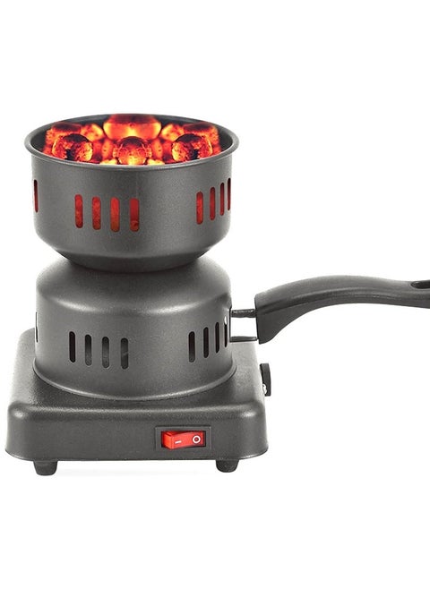 Electric Charcoal Burner with Safety Handle and Ventilation Slots – Portable, Efficient Charcoal Heater for Home, Outdoor BBQ, Hookah, and Camping – Quick Heat-Up, Durable Design with Heat-Resistant Handle for Safe Use and Easy Carrying