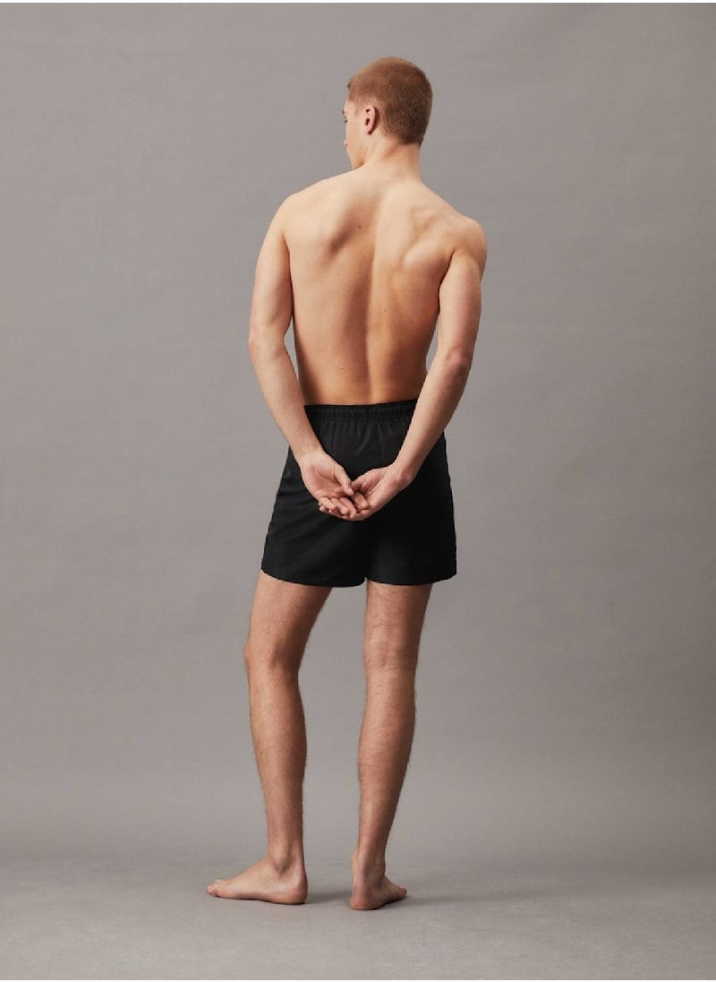 CALVIN KLEIN - Men's Medium Drawstring Swim Shorts - Intense Power - Polyester, Black - Image 1